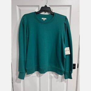 Molly Yeh Ivy Green Puff Sleeve Sweatshirt Women's 2X NWT 100% Cotton